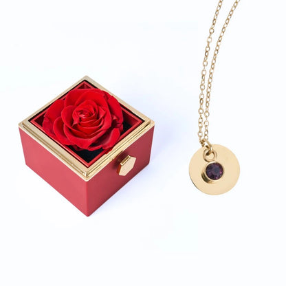 Milona Eternal Rose Box & Personalized Disc Necklace