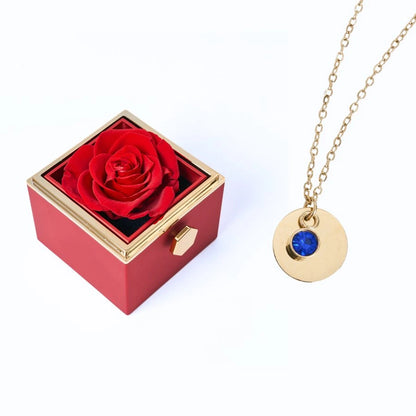 Milona Eternal Rose Box & Personalized Disc Necklace