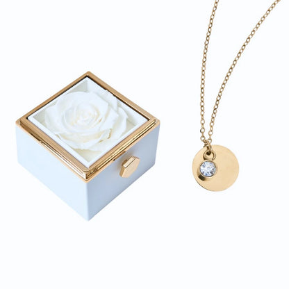 Milona Eternal Rose Box & Personalized Disc Necklace
