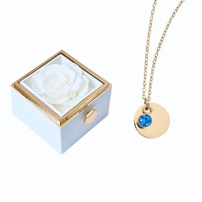 Milona Eternal Rose Box & Personalized Disc Necklace