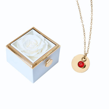Milona Eternal Rose Box & Personalized Disc Necklace