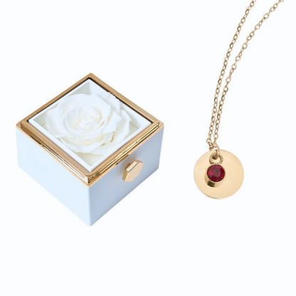 Milona Eternal Rose Box & Personalized Disc Necklace