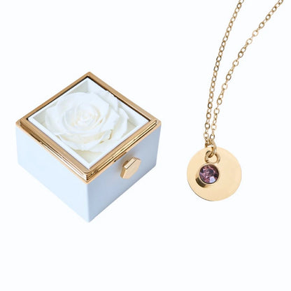 Milona Eternal Rose Box & Personalized Disc Necklace