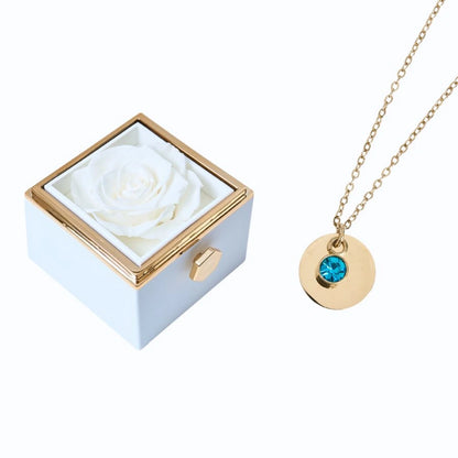 Milona Eternal Rose Box & Personalized Disc Necklace