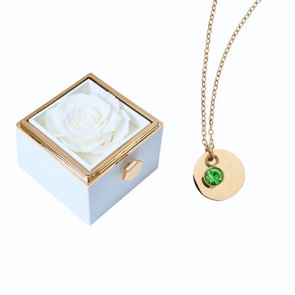 Milona Eternal Rose Box & Personalized Disc Necklace