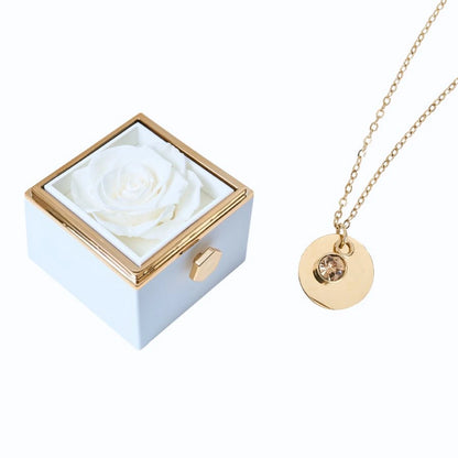 Milona Eternal Rose Box & Personalized Disc Necklace