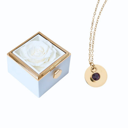 Milona Eternal Rose Box & Personalized Disc Necklace