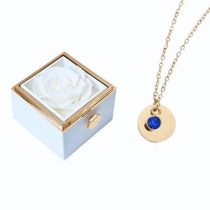 Milona Eternal Rose Box & Personalized Disc Necklace
