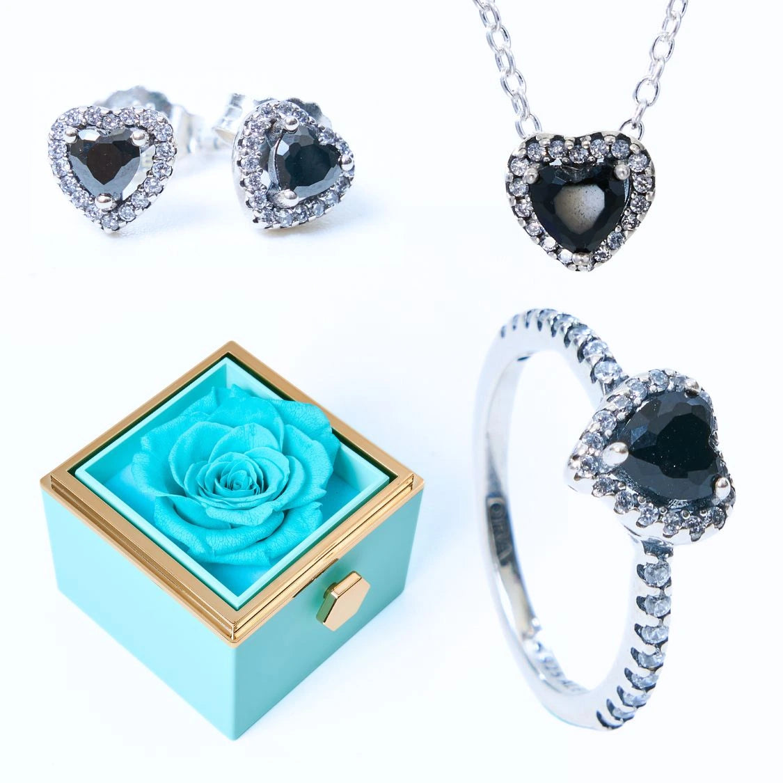 Scatola di Rose Eterna e Set Cuore Eterno