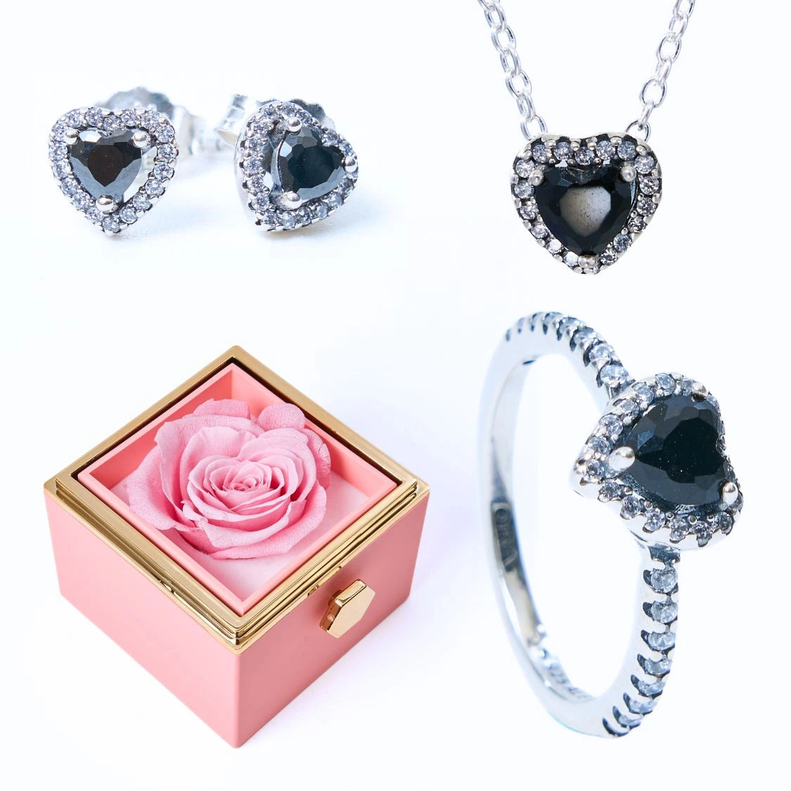 Scatola di Rose Eterna e Set Cuore Eterno