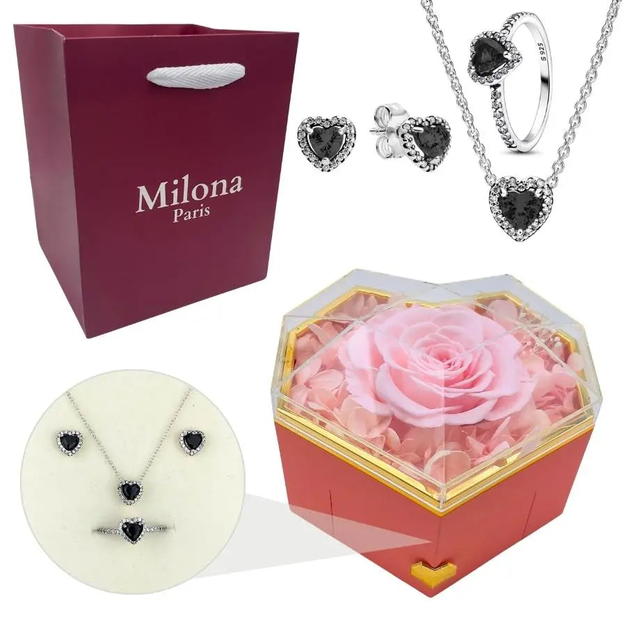 Ewige Rose Box & Ewiges Herz Set