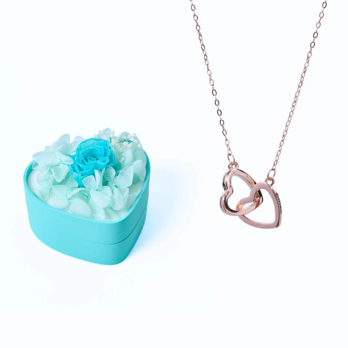 Mini Cuore Eterno e Cuori Intrecciati Collana Personalizzata