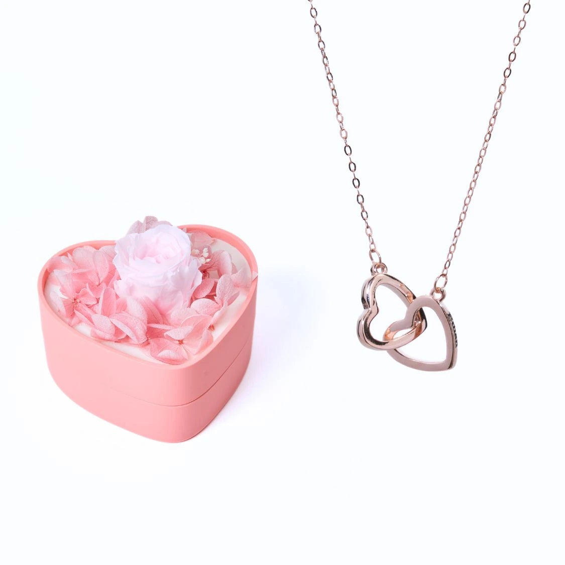 Coffret Mini-Cœur Éternel et Collier Personnalisé