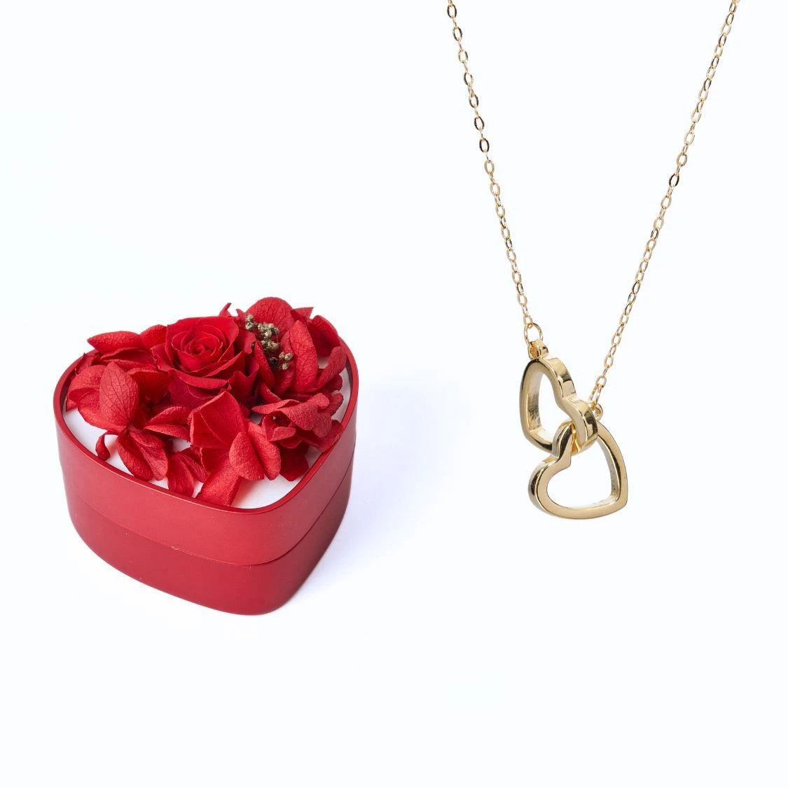 Mini Cuore Eterno e Cuori Intrecciati Collana Personalizzata