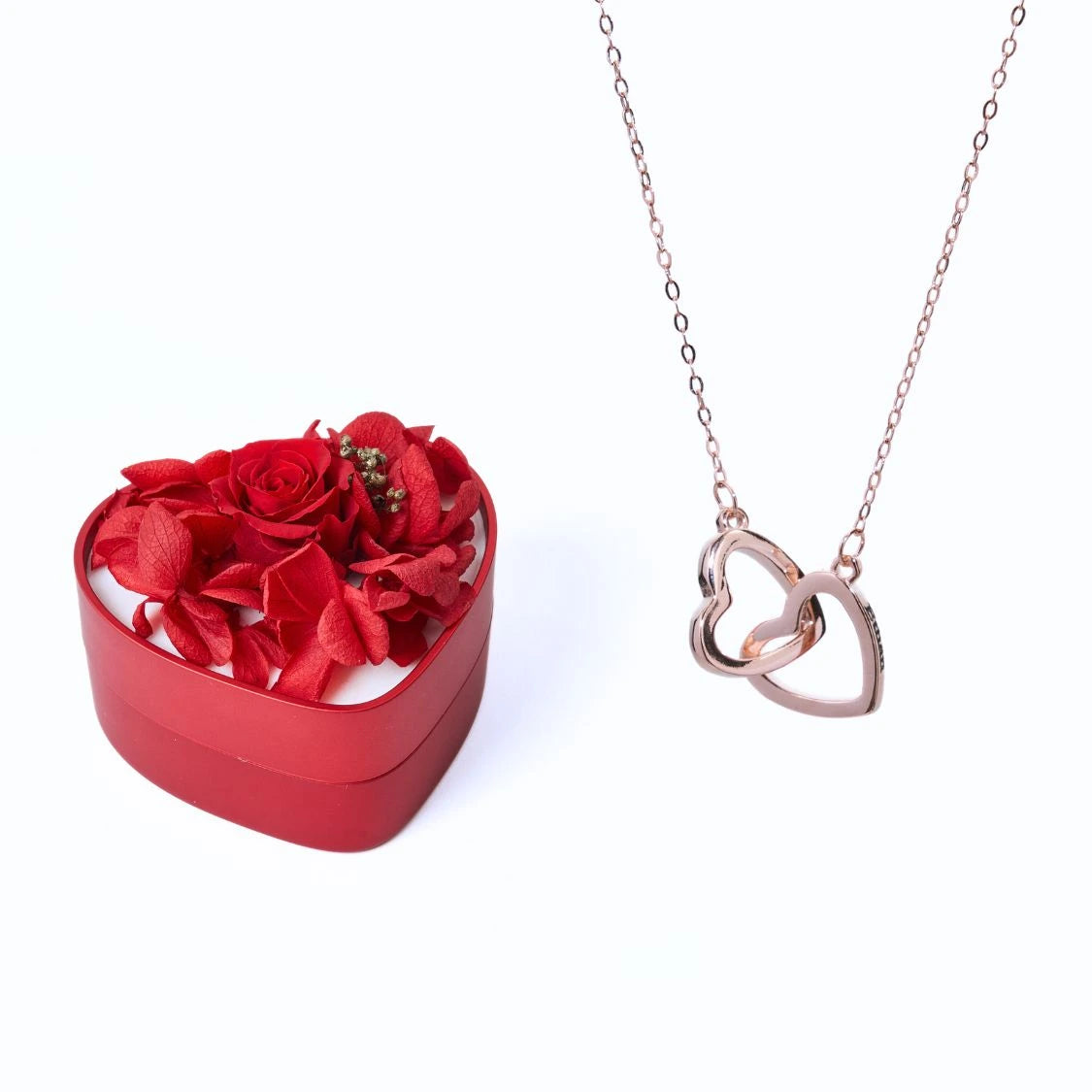 Coffret Mini-Cœur Éternel et Collier Personnalisé