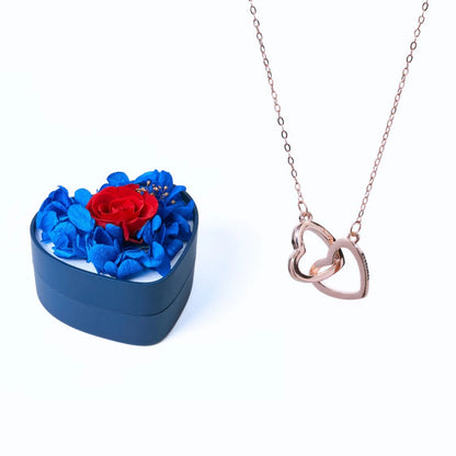 Mini Cuore Eterno e Cuori Intrecciati Collana Personalizzata