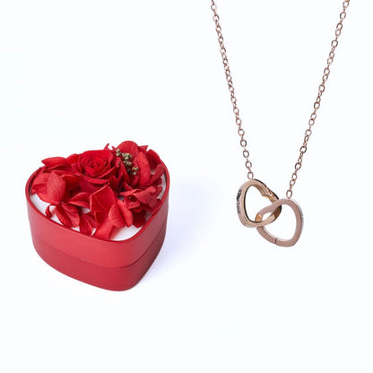 Mini Cuore Eterno e Cuori Intrecciati Collana Personalizzata