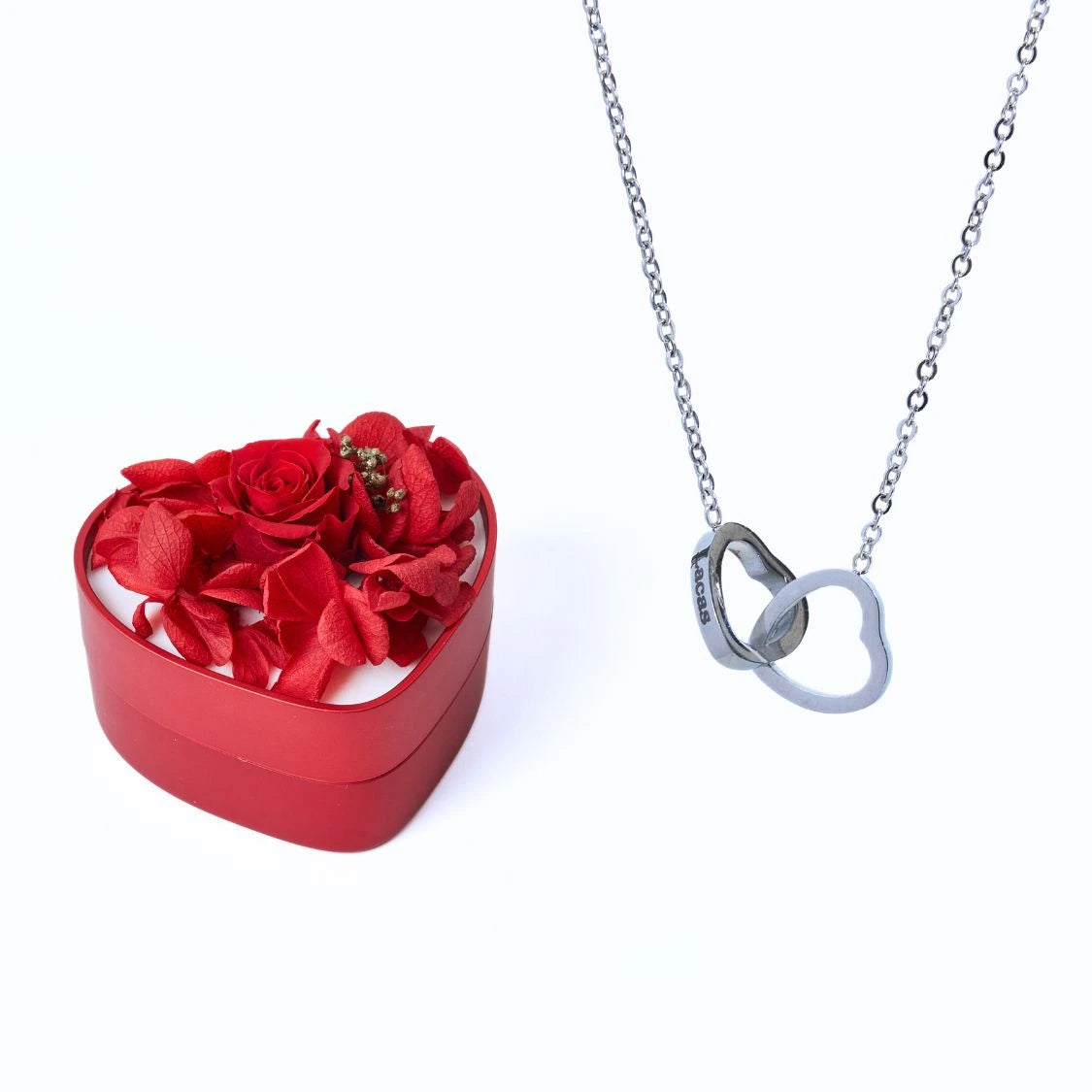 Mini Cuore Eterno e Cuori Intrecciati Collana Personalizzata