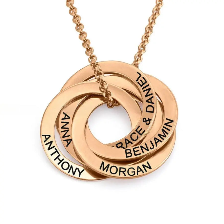 Intertwined Rings Personalized Necklace