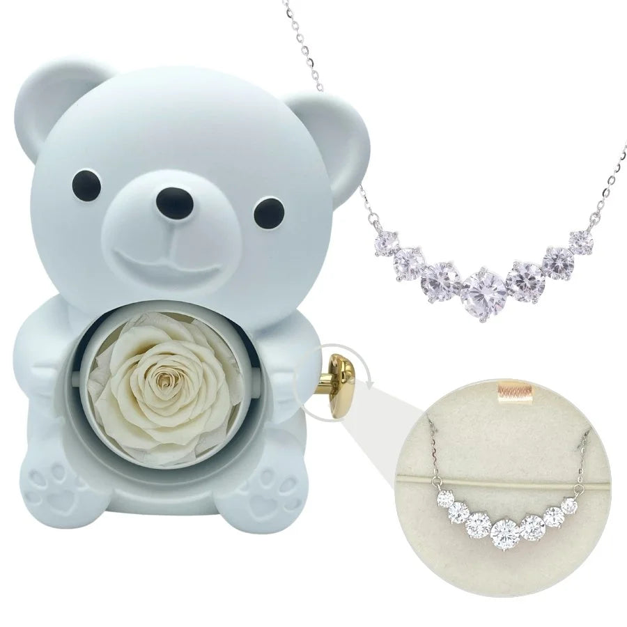 Milona™ Eternal Bear & Silver Moissanite Necklace