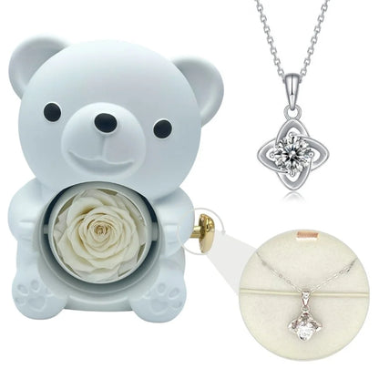 Milona™ Eternal Bear & Silver Moissanite Necklace