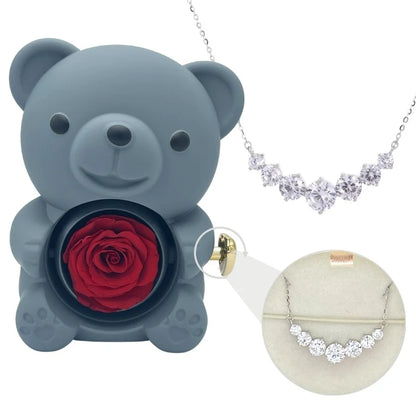 Milona™ Eternal Bear & Silver Moissanite Necklace