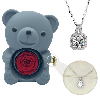 Milona™ Eternal Bear & Silver Moissanite Necklace