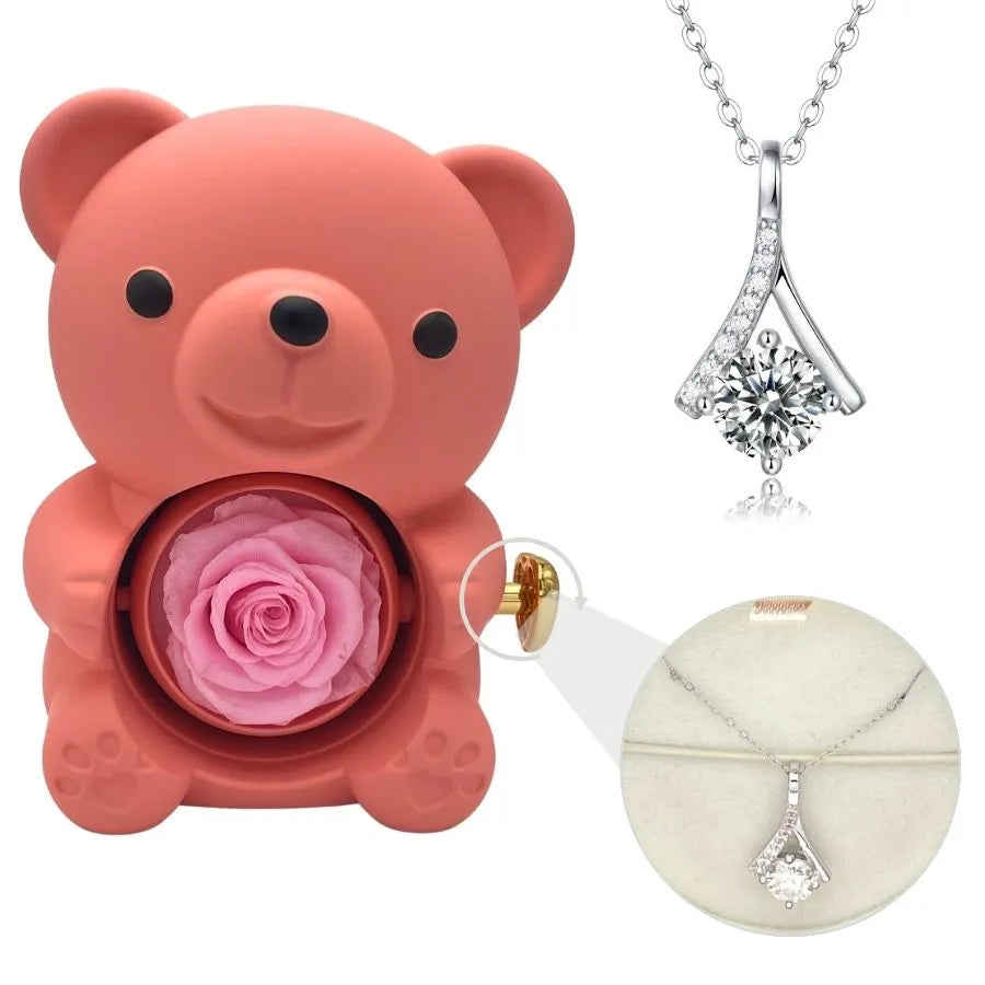 Milona™ Eternal Bear & Silver Moissanite Necklace