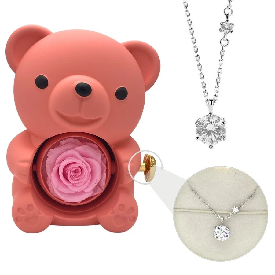 Milona™ Eternal Bear & Silver Moissanite Necklace