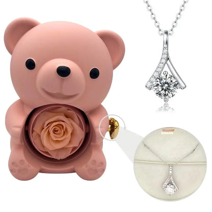 Milona™ Eternal Bear & Silver Moissanite Necklace