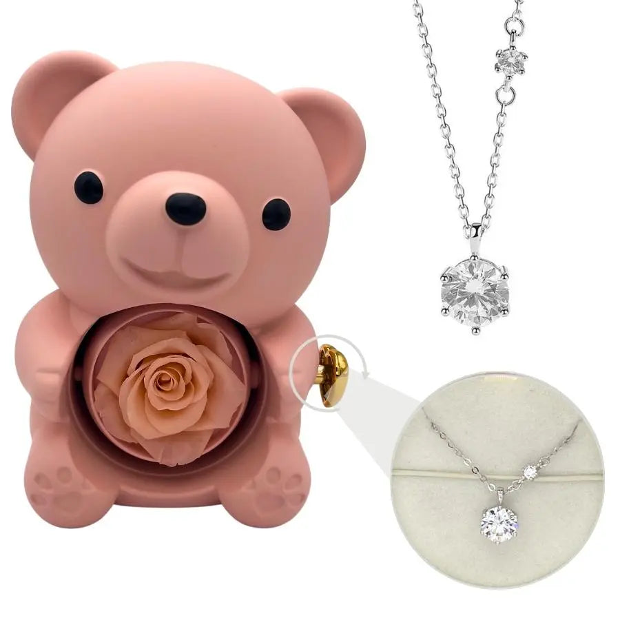 Milona™ Eternal Bear & Silver Moissanite Necklace