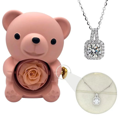 Milona™ Eternal Bear & Silver Moissanite Necklace