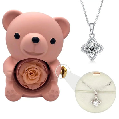 Milona™ Eternal Bear & Silver Moissanite Necklace