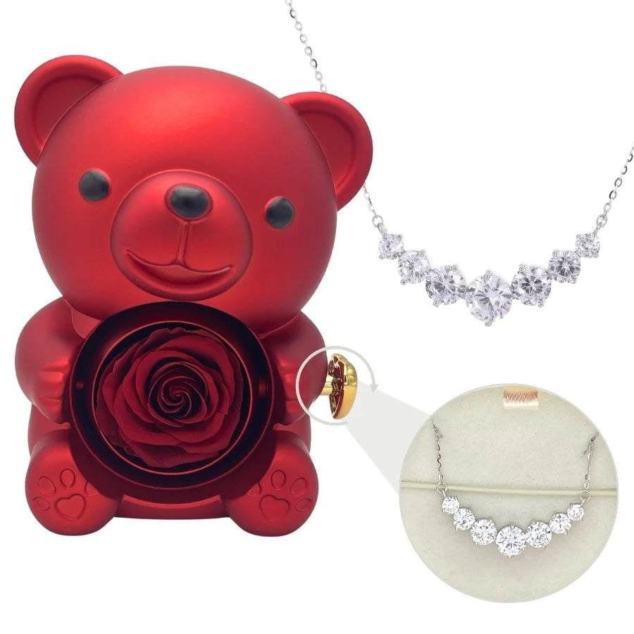 Milona™ Eternal Bear & Silver Moissanite Necklace