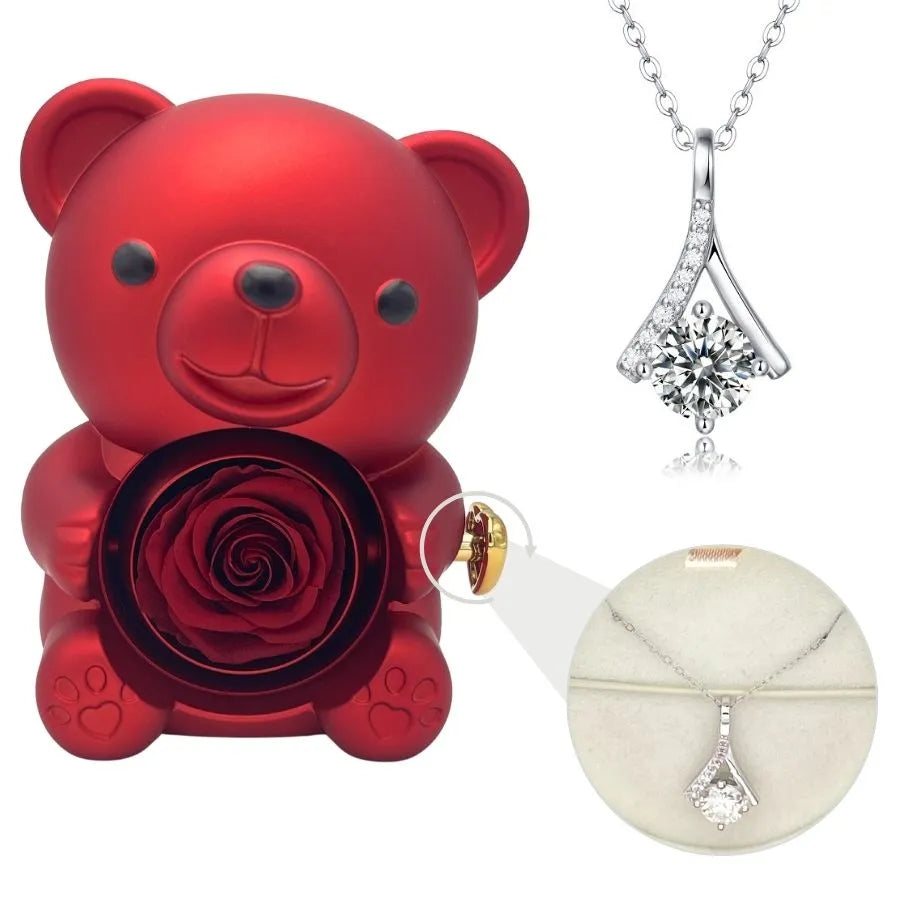 Milona™ Eternal Bear & Silver Moissanite Necklace