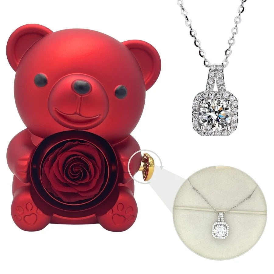 Orso Eterno Milona™ e Collana in Argento con Moissanite