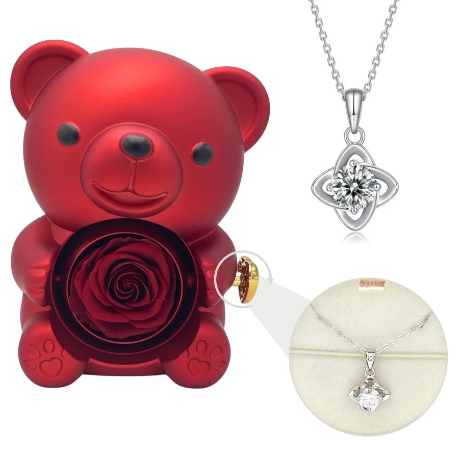 Milona™ Eternal Bear & Silver Moissanite Necklace