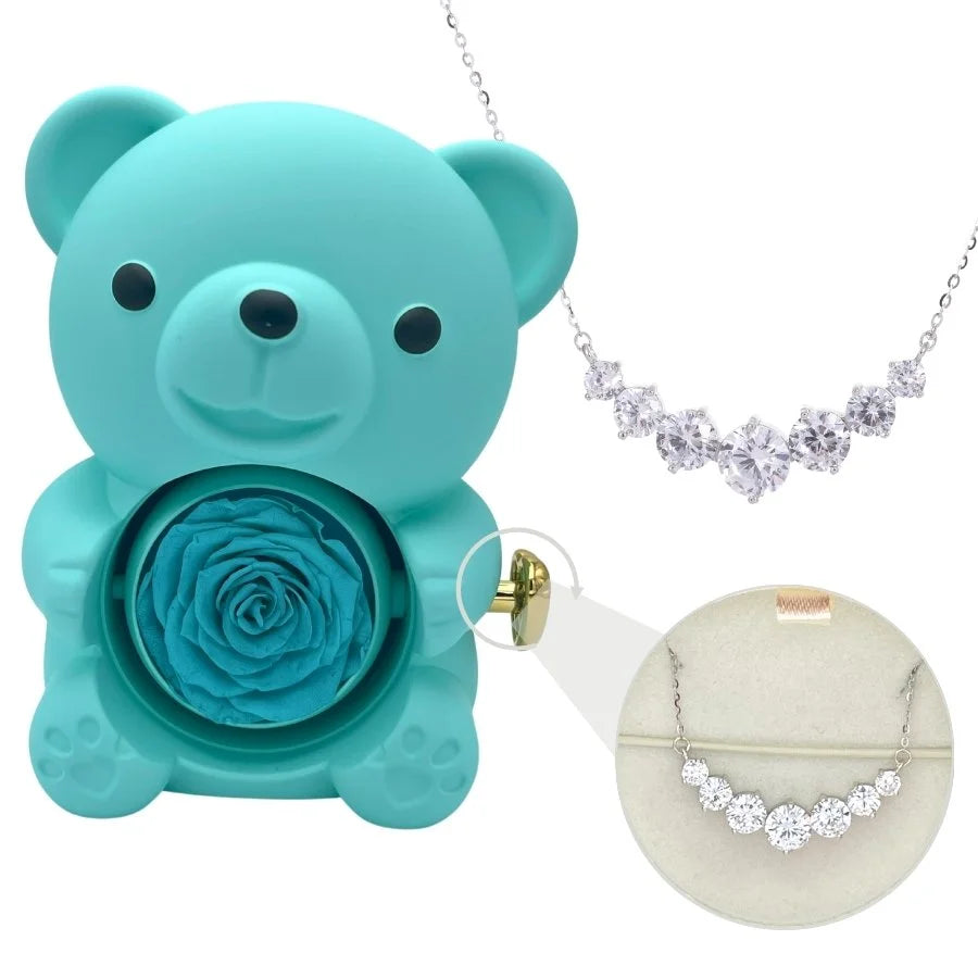 Milona™ Eternal Bear & Silver Moissanite Necklace