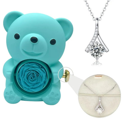 Milona™ Eternal Bear & Silver Moissanite Necklace