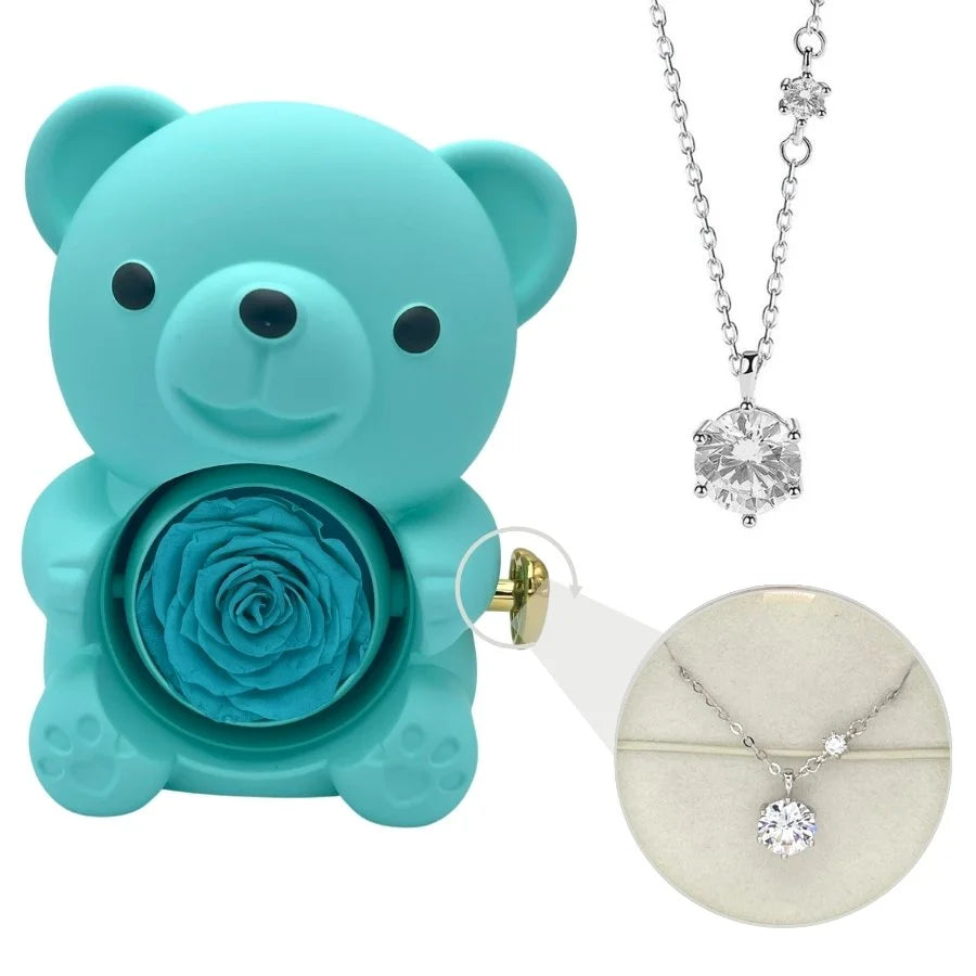 Milona™ Eternal Bear & Silver Moissanite Necklace