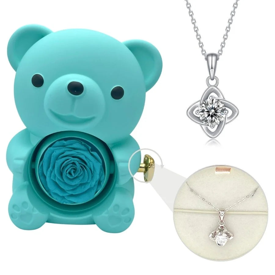 Milona™ Eternal Bear & Silver Moissanite Necklace