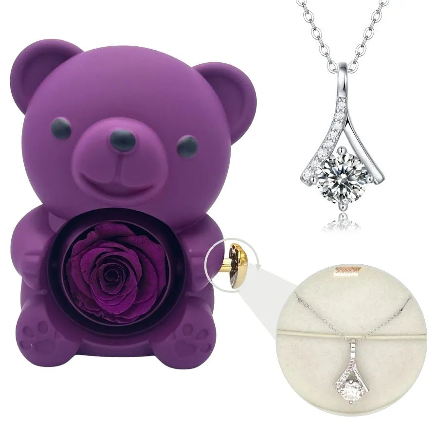 Orso Eterno Milona™ e Collana in Argento con Moissanite