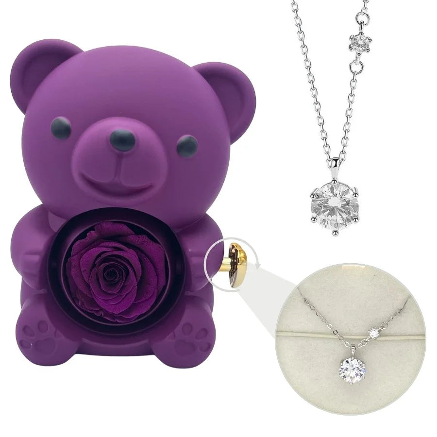 Milona™ Eternal Bear & Silver Moissanite Necklace