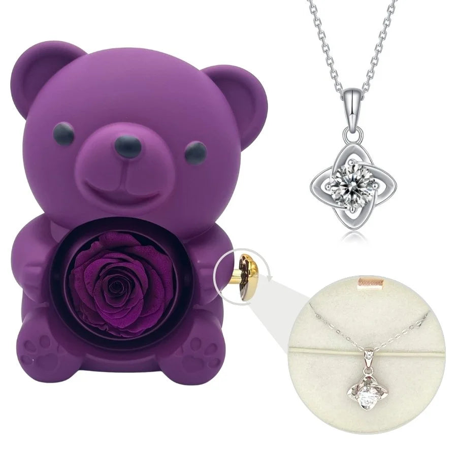 Orso Eterno Milona™ e Collana in Argento con Moissanite