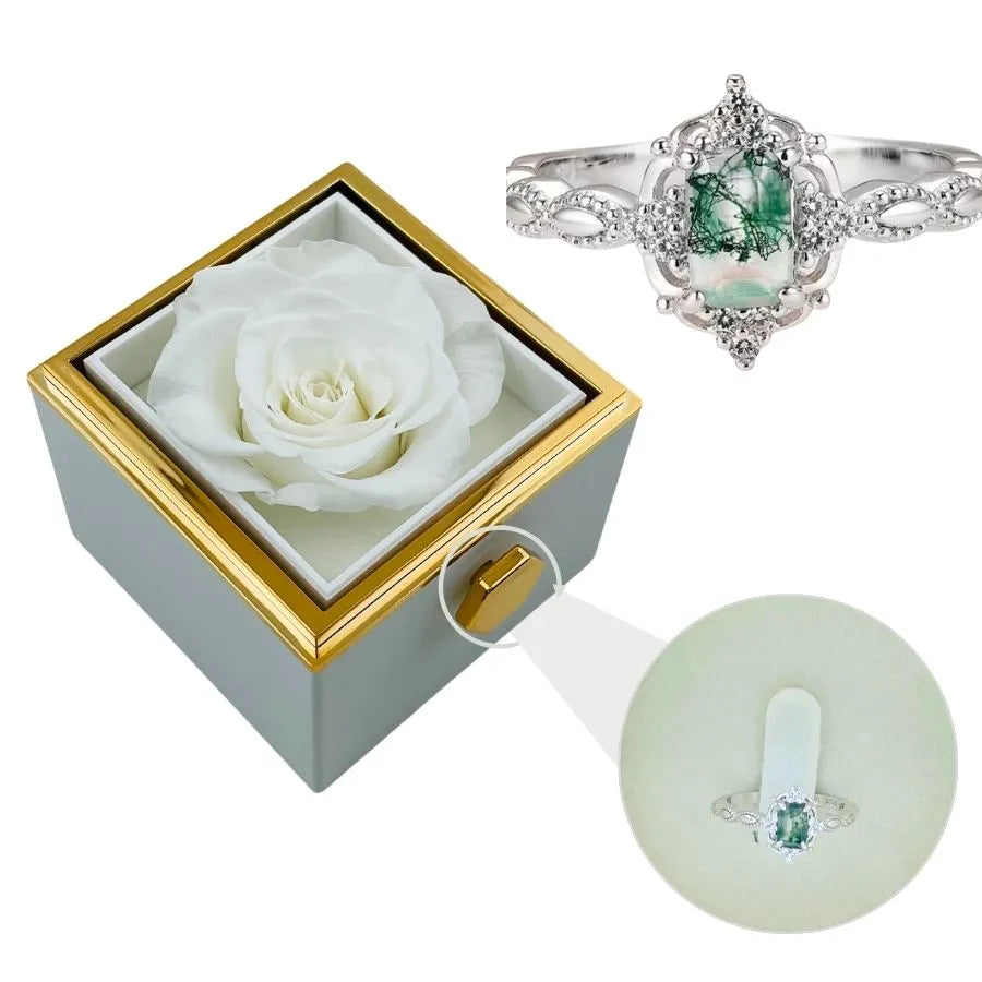 Coffret Rose Éternelle et Bague Jasmine