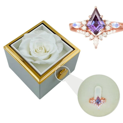 Coffret Rose Éternelle et Bague Ophalia