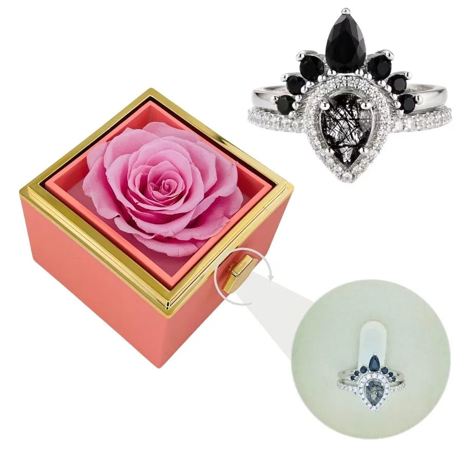 Coffret Rose Éternelle et Bague Amy