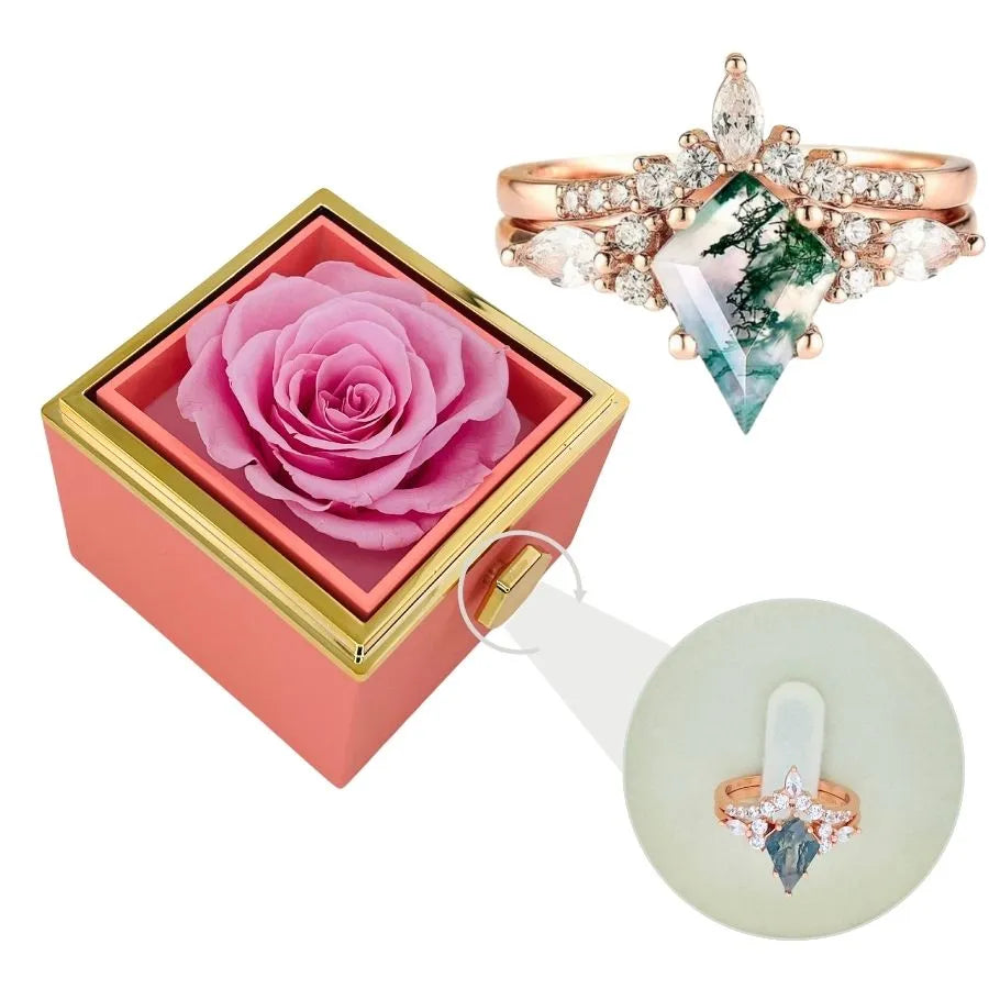 Coffret Rose Éternelle et Bague Lya