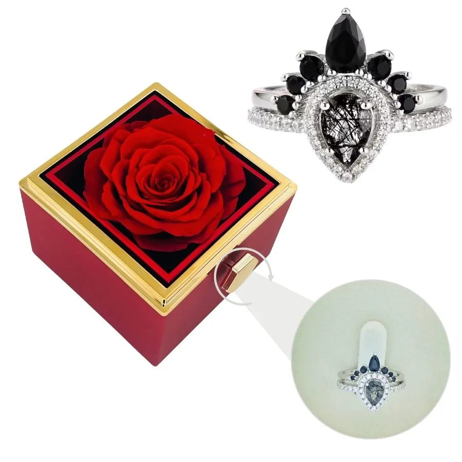 Coffret Rose Éternelle et Bague Amy