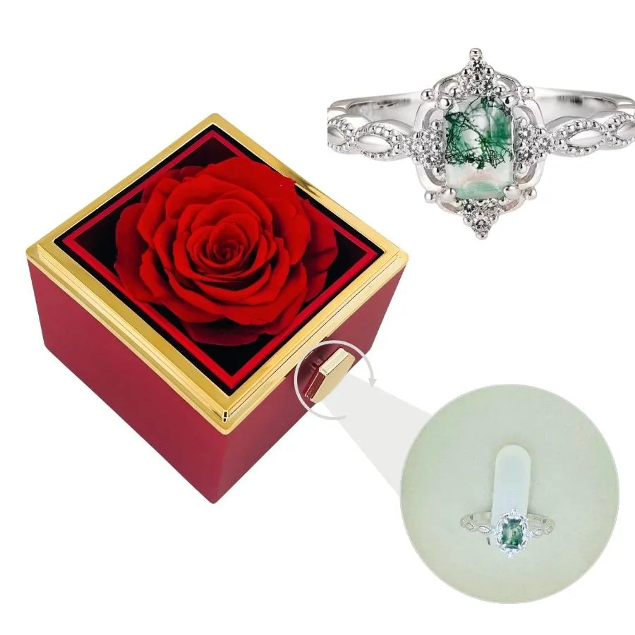 Coffret Rose Éternelle et Bague Jasmine